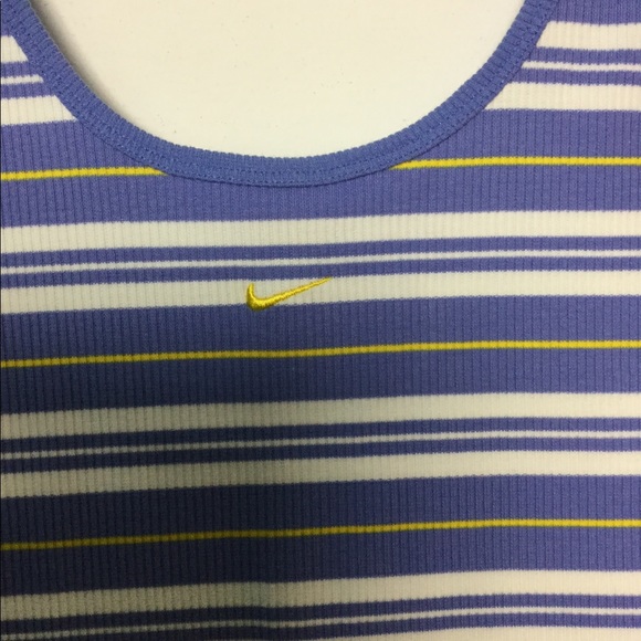 Nike M Tank Top Shirt Striped Purple Yellow NWOT - Picture 3 of 6